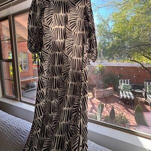 Anthropologie Black and White Patterned Maxi Dress